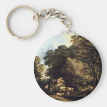 Les chariots du marché par Thomas Gainsborough Porte-clés
