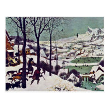 Les chasseurs dans la neige, par Bruegel D. Ä. Pie Cartes Postales