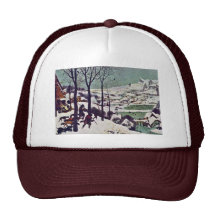 Les chasseurs dans la neige, par Bruegel D. Ä. Pie Casquette