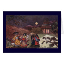 Les chats dans des kimonos prennent la balade de f carte de vœux