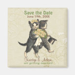 Les chats de mariage sauvent le magnet de date - i magnets pour réfrigérateur