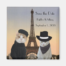 Les chats drôles sauvent le mariage de Paris de da Magnets Pour Réfrigérateur