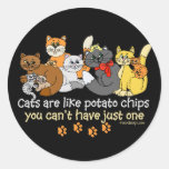 Les chats sont comme des pommes chips autocollant