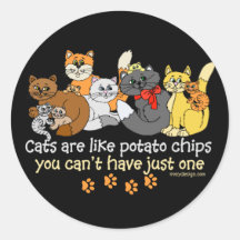 Les chats sont comme des pommes chips autocollant