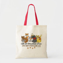 Les chats sont comme des pommes chips sac fourre-tout