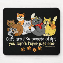 Les chats sont comme des pommes chips tapis de souris