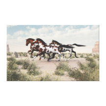 Les chevaux galopants ont enveloppé la toile toiles tendues sur châssis