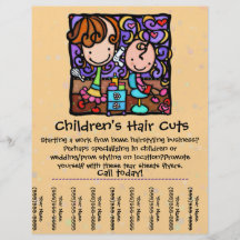 Les cheveux des enfants de coupes et de styles de  prospectus personnalisés