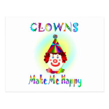 Les clowns me rendent heureux carte postale
