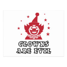Les clowns sont mauvais cartes postales