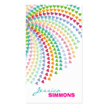 Les coeurs d'arc-en-ciel d'amusement de Coloful ar Cartes De Visite Personnelles
