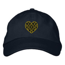 Les coeurs de bleu et d'or ont brodé le chapeau casquettes brodées