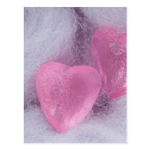 Les coeurs en cristal roses carte postale