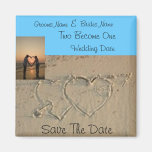 Les coeurs en photo romantique de sable sauvent l'