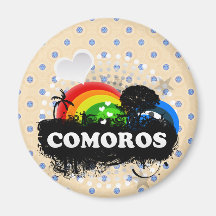 Les Comores fruitées mignonnes Magnets Pour Réfrigérateur