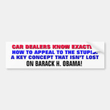 LES CONCESSIONNAIRES AUTOMOBILES ET L'OBAMA SAVENT AUTOCOLLANTS POUR VOITURE
