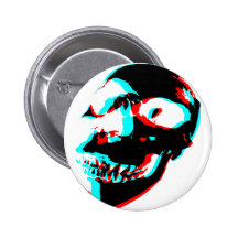 Les crânes rouges 3D, bleus, noirs dirigent des bo Badge