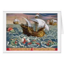 Les créatures de mer de chasse, plaquent 84 de 'Ve Carte De Vœux