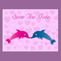 Les dauphins et les coeurs mignons font gagner la  cartes postales