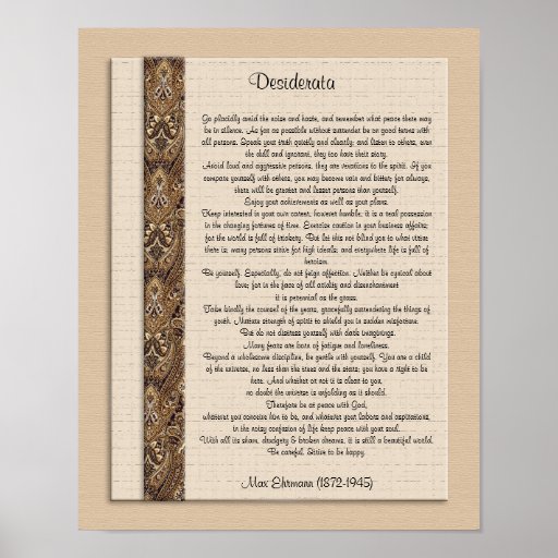 Les desiderata "ont désiré la conception de Brown  Posters