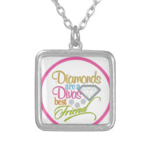 les diamants sont un meilleur ami de divas pendentif personnalisé