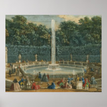 Les dômes dans le jardin à Versailles, pub. par La Posters