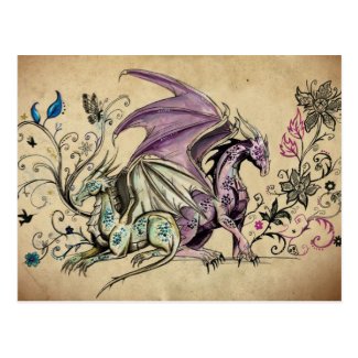 Les dragons fleuris - cartes postales