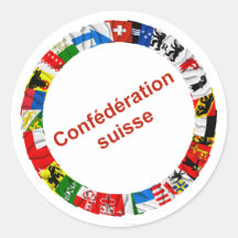 Les drapeaux des cantons de la Suisse, français Autocollants