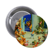 Les elfes de père Noël travaillant dans son atelie Badges Avec Agrafe