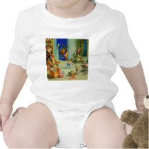 Les elfes de père Noël travaillant dans son atelie T-shirts