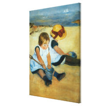 Les enfants de Mary Cassatt sur la plage (1884) Toiles Tendues