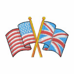 Les Etats-Unis croisés et drapeaux britanniques polos brodés