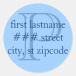 Les étiquettes de adresse de retour de monogramme  autocollants