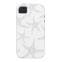 Les étoiles de mer modèlent dans gris-clair et bla coque Case-Mate iPhone 4