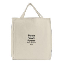 Les fanatiques de panda de fanatique de panda pour sacs fourre-tout brodés