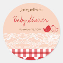 Les faveurs rouges et roses de baby shower de dent adhésif