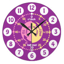 Les filles apprennent à dire l'horloge murale de p