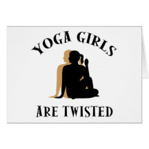 Les filles de yoga sont cadeau tordu cartes de vœux