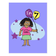 Les filles ethniques je suis le 7ème anniversaire  cartes postales