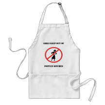 Les filles gardent hors de la cuisine du pépère ! tabliers