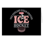 Les filles les plus fraîches autour du hockey sur  carte de vœux