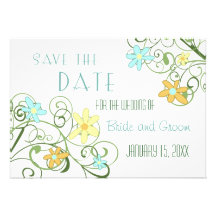 Les fleurs de jardin sauvent la carte de mariage d cartons d'invitation personnalisés