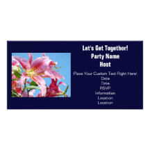 Les fleurs de lis d'invitations de partie nous ont carte avec photo