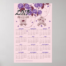 Les fleurs et les cages à oiseaux 2013 classent 18 affiche