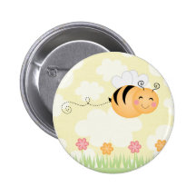 Les fleurs mignonnes d'abeille et de ruche de band badge