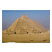 Les grandes pyramides de Gizeh, Egypte Set De Table