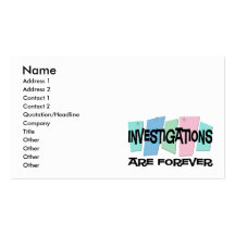 Les investigations sont Forever Cartes De Visite Personnelles