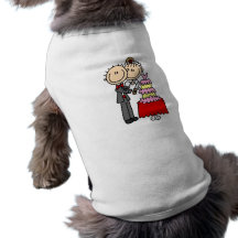 Les jeunes mariés ont coupé le T-shirts et les cad Tee-shirts Pour Animaux Domestiques