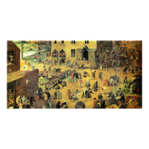 Les "jeux des enfants" de Pieter Bruegel - 1560 Photocartes Personnalisées