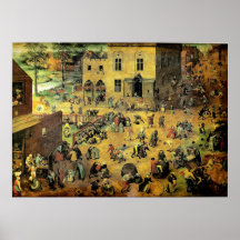 Les "jeux des enfants" de Pieter Bruegel - 1560 Affiche